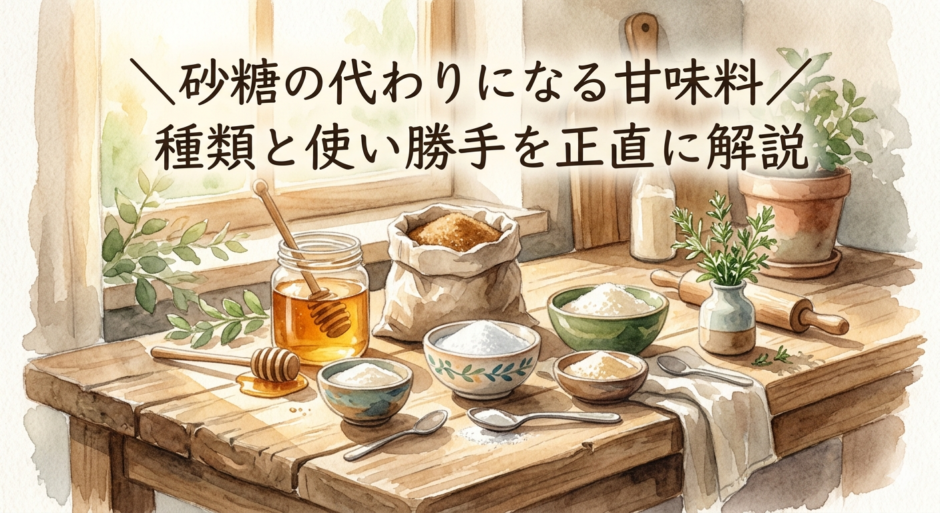 甘味料が並ぶテーブル