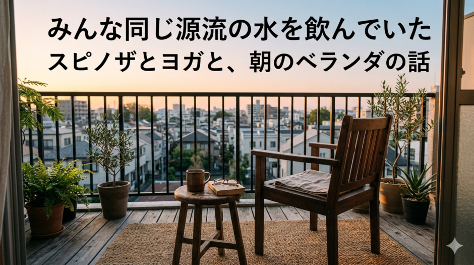 みんな同じ源流の水を飲んでいた——スピノザとヨガと、朝のベランダの話