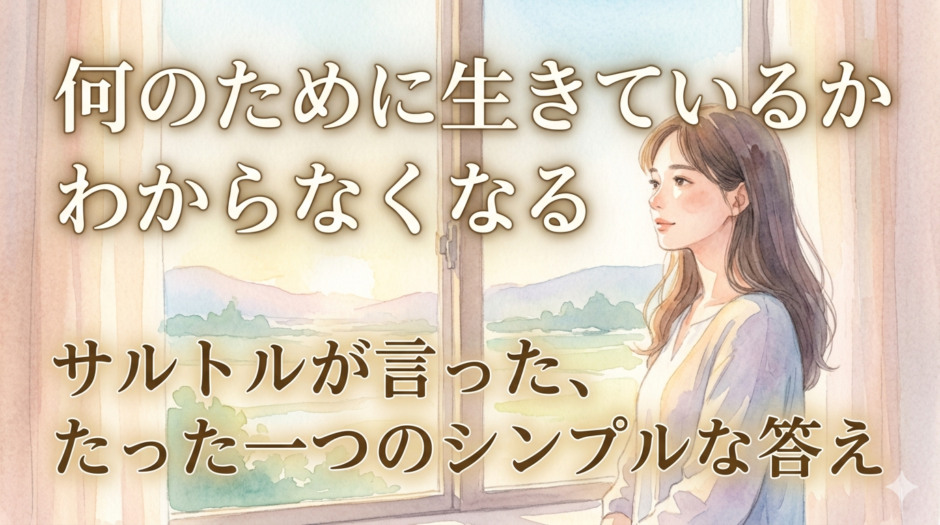 何のために生きているかわからなくなる——サルトルが言った、たった一つのシンプルな答え