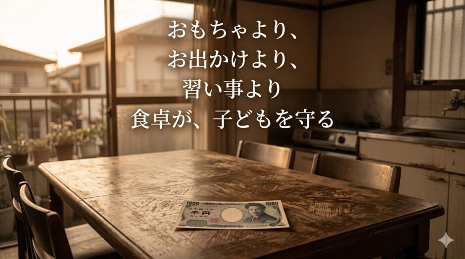 テーブルの上の1000円札