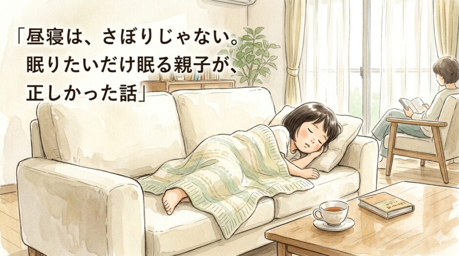 昼寝する娘