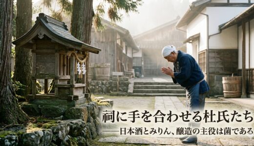 祠に手を合わせる杜氏たち——日本酒とみりん、醸造の主役は菌である