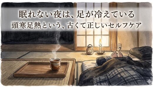 眠れない夜は、足が冷えている——頭寒足熱という、古くて正しい不眠のセルフケア