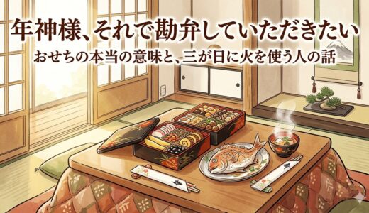 年神様、それで勘弁していただきたい——おせちの本当の意味と、三が日に火を使う人の話