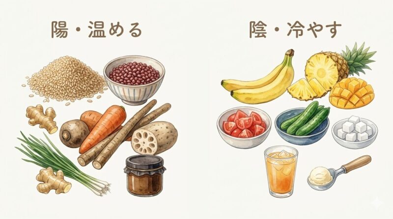 体を温める食材と冷やす食材