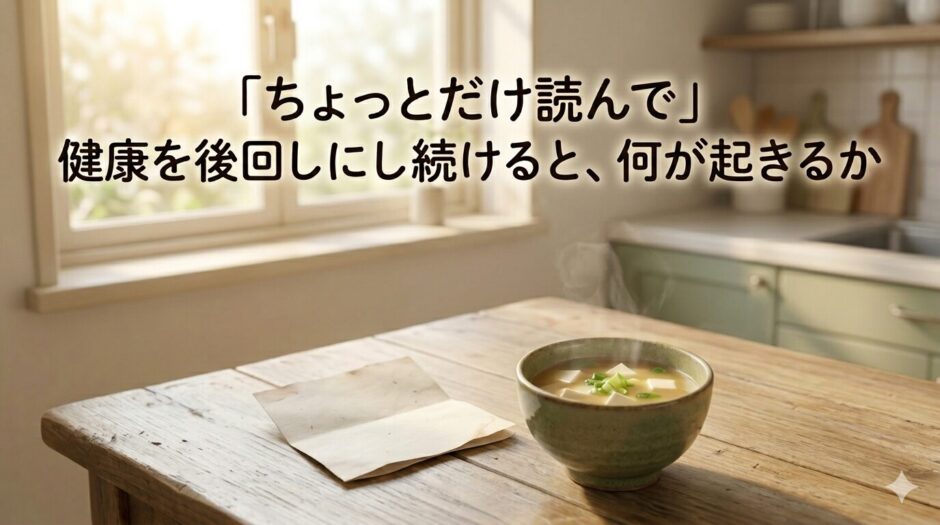 テーブルの上の手紙