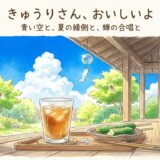 きゅうりさん、おいしいよ——青い空と、夏の縁側と、蝉の合唱と