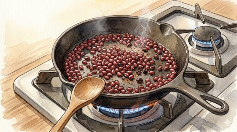 小豆を炒る