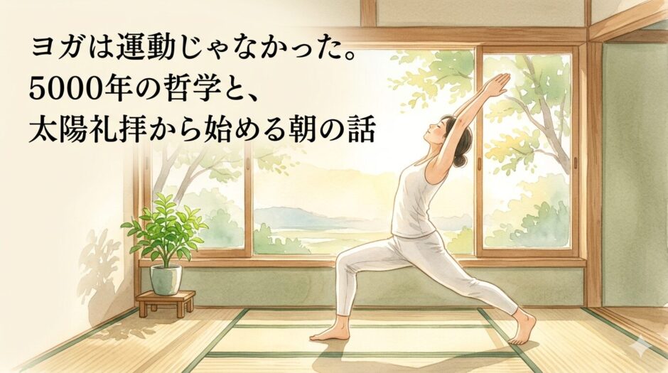 太陽礼賛をする女性