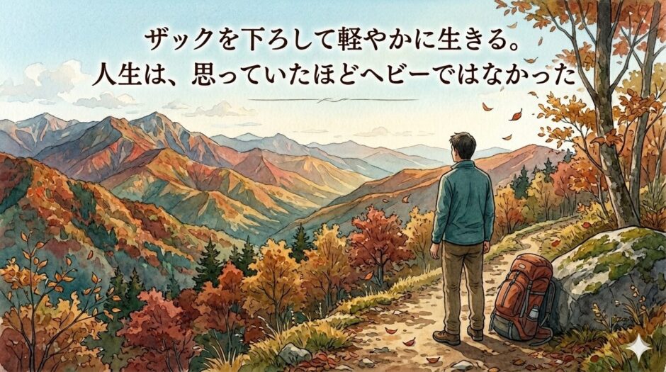 登山する男性