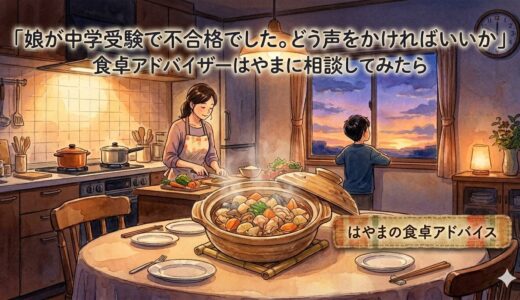 「娘が中学受験で不合格でした。どう声をかければいいか」——食卓アドバイザーはやまに相談してみたら