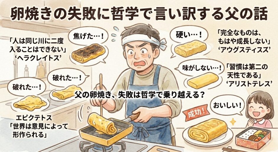 卵焼きを作る父