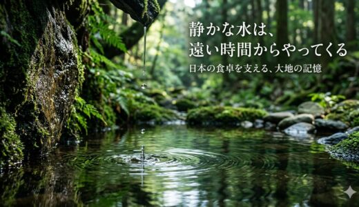 静かな水は、遠い時間からやってくる——日本の食卓を支える、大地の記憶