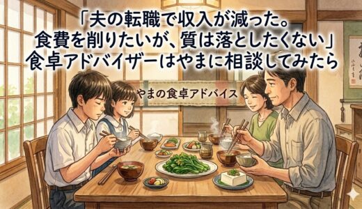 「夫の転職で収入が減った。食費を削りたいが、質は落としたくない」——食卓アドバイザーはやまに相談してみたら