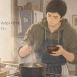 味噌汁を作る父