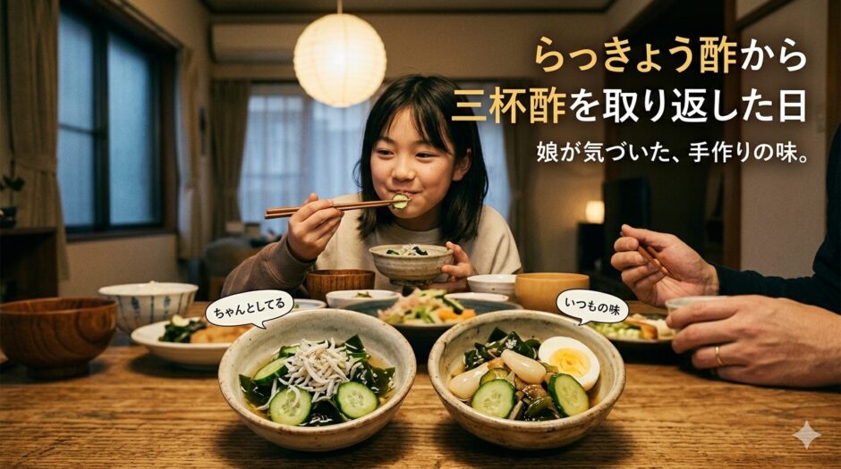 らっきょう酢と三杯酢