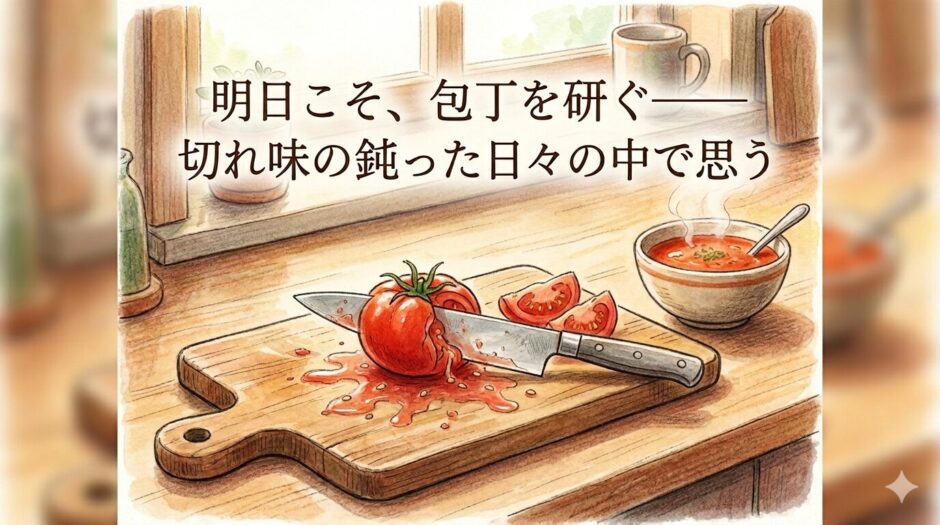 包丁とトマト