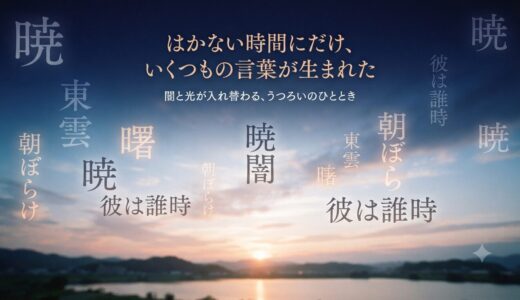 暁、東雲、曙——夜明けだけが、いくつもの名を持っている