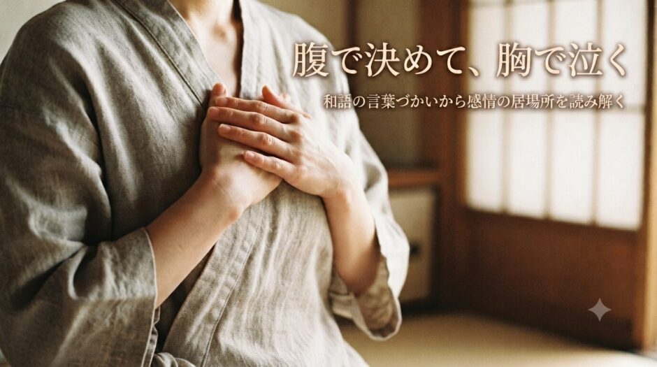 胸に手をあてる人
