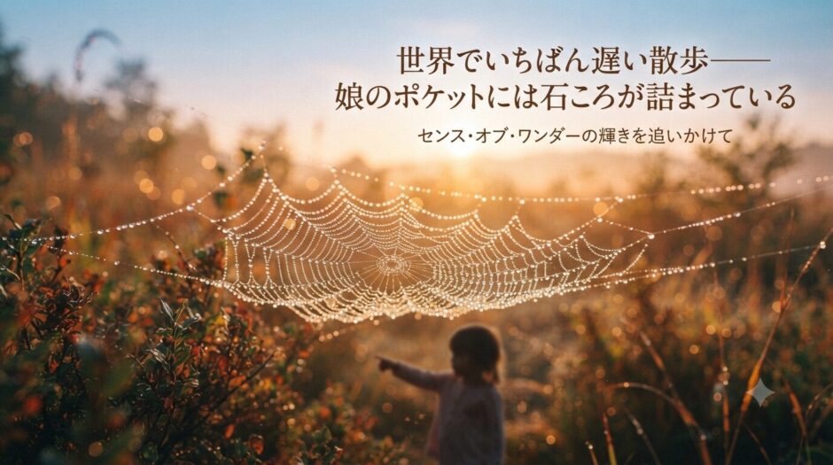 蜘蛛の巣と雨露