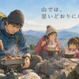 鍋割り屋の山頂の家族