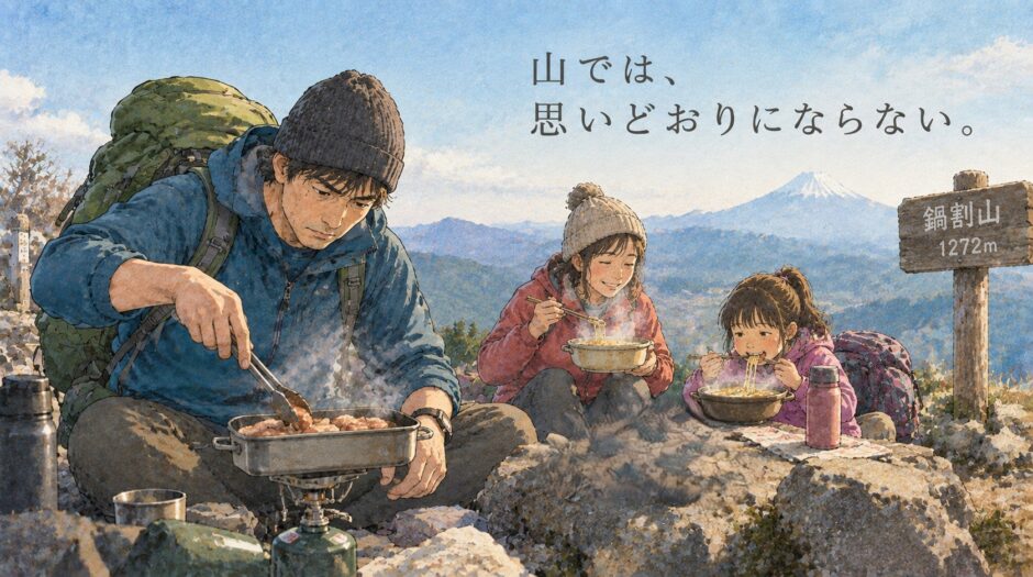 鍋割り屋の山頂の家族