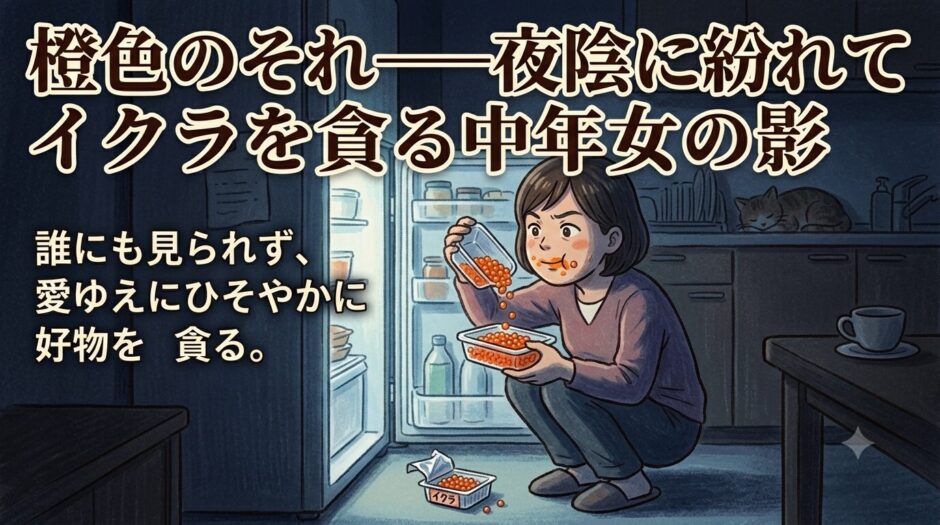 イクラを貪る中年女
