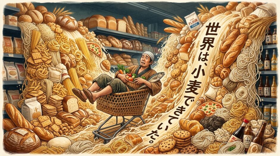 小麦製品であふれるスーパー